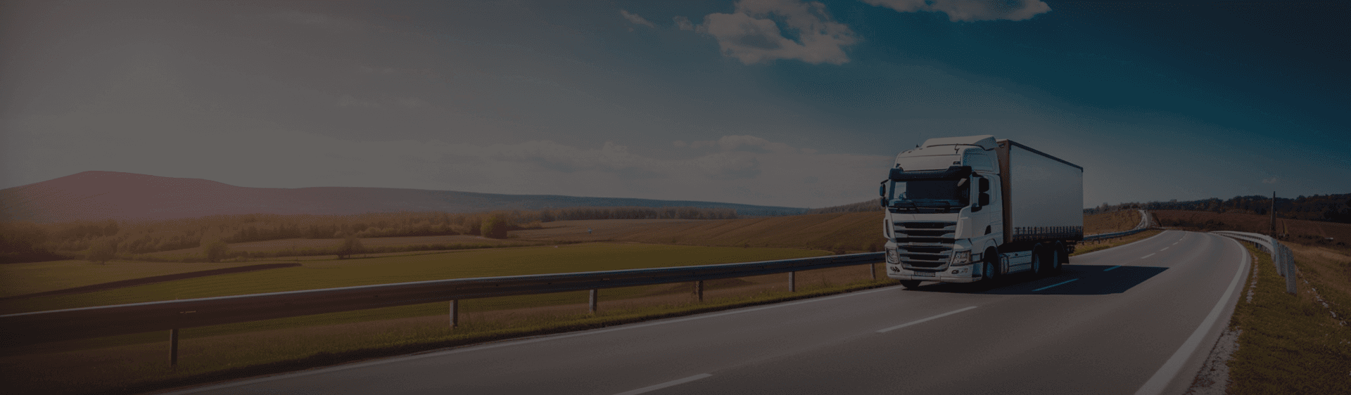 A truck driving on a highway